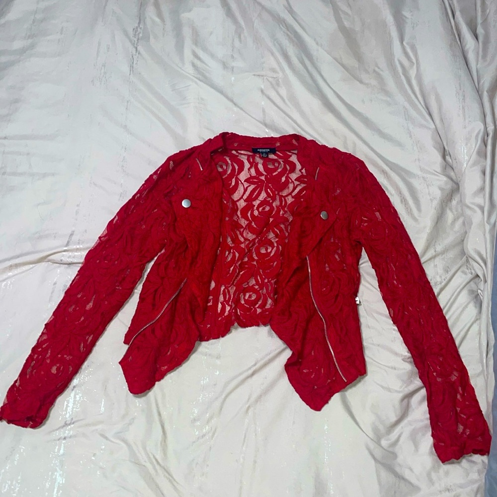 blazer lace red